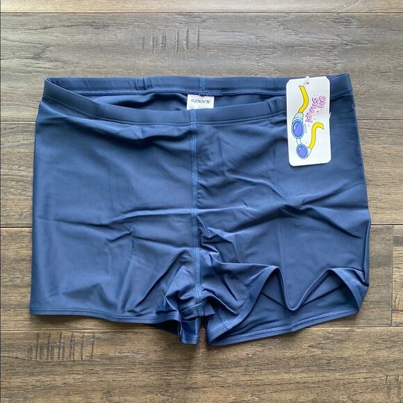 SPORTI Solid Swim Short Mens Size 36 Navy New - Picture 1 of 5